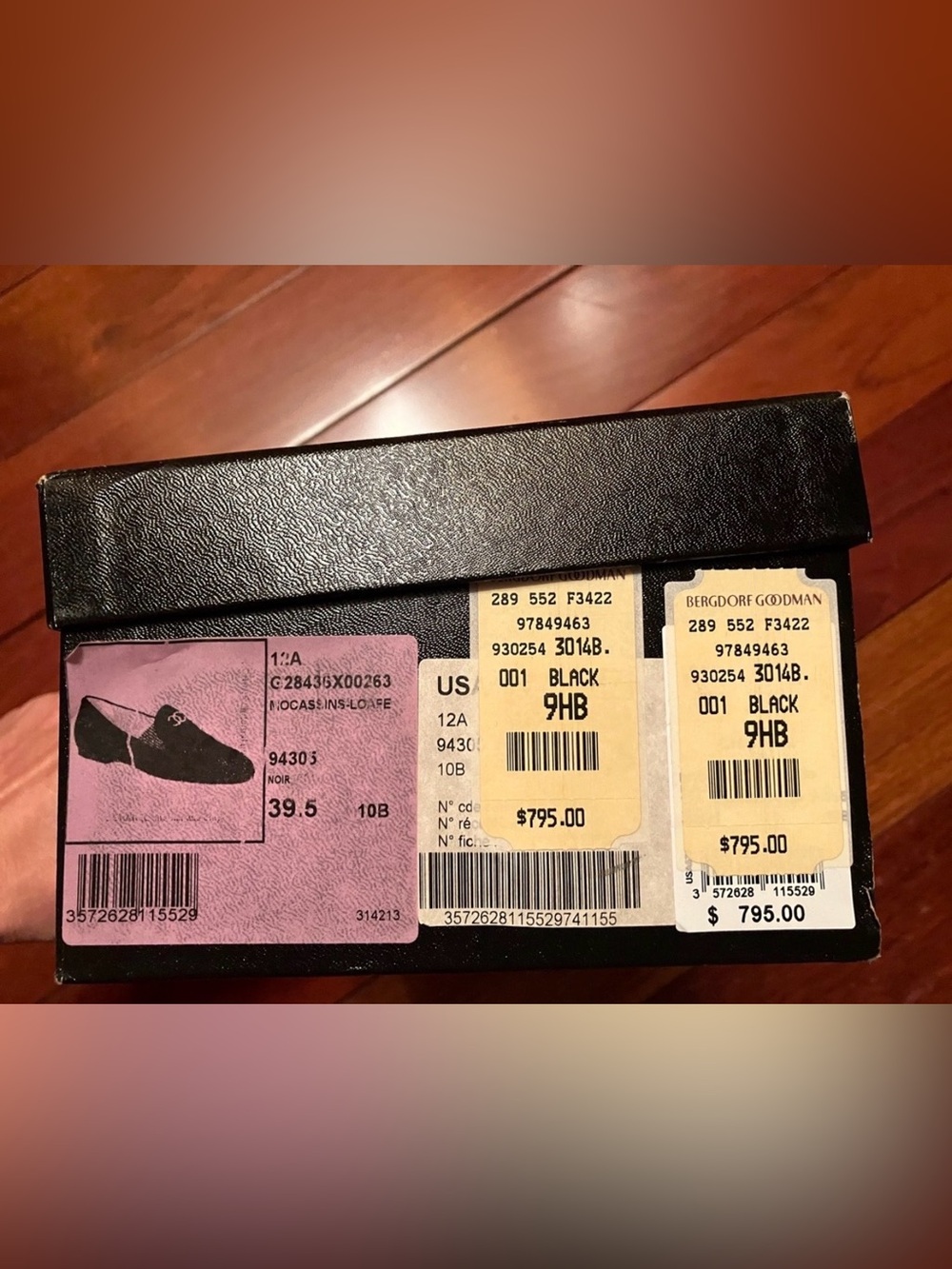 CHANEL Black Patent Leather Silver CC Logo Loafers 39.5 - Picture 6 of 10